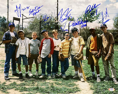 "The Sandlot" 16x20 Photo Cast-Signed by (8) with Brandon Adams, Victor DiMattia, Chauncey Leopardi, Marty York Including Multiple Inscriptions