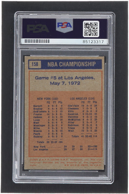 Jerry West Signed 1972-73 Topps #158 Playoffs G5 (PSA | Auto 10)