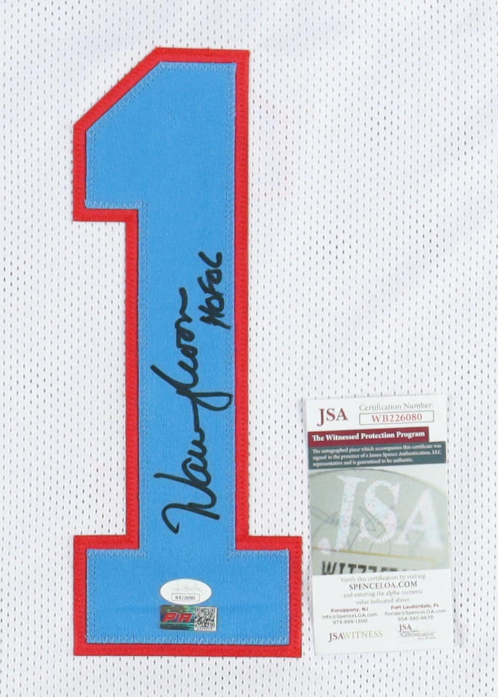 Warren Moon Signed Jersey Inscribed "HOF 06"