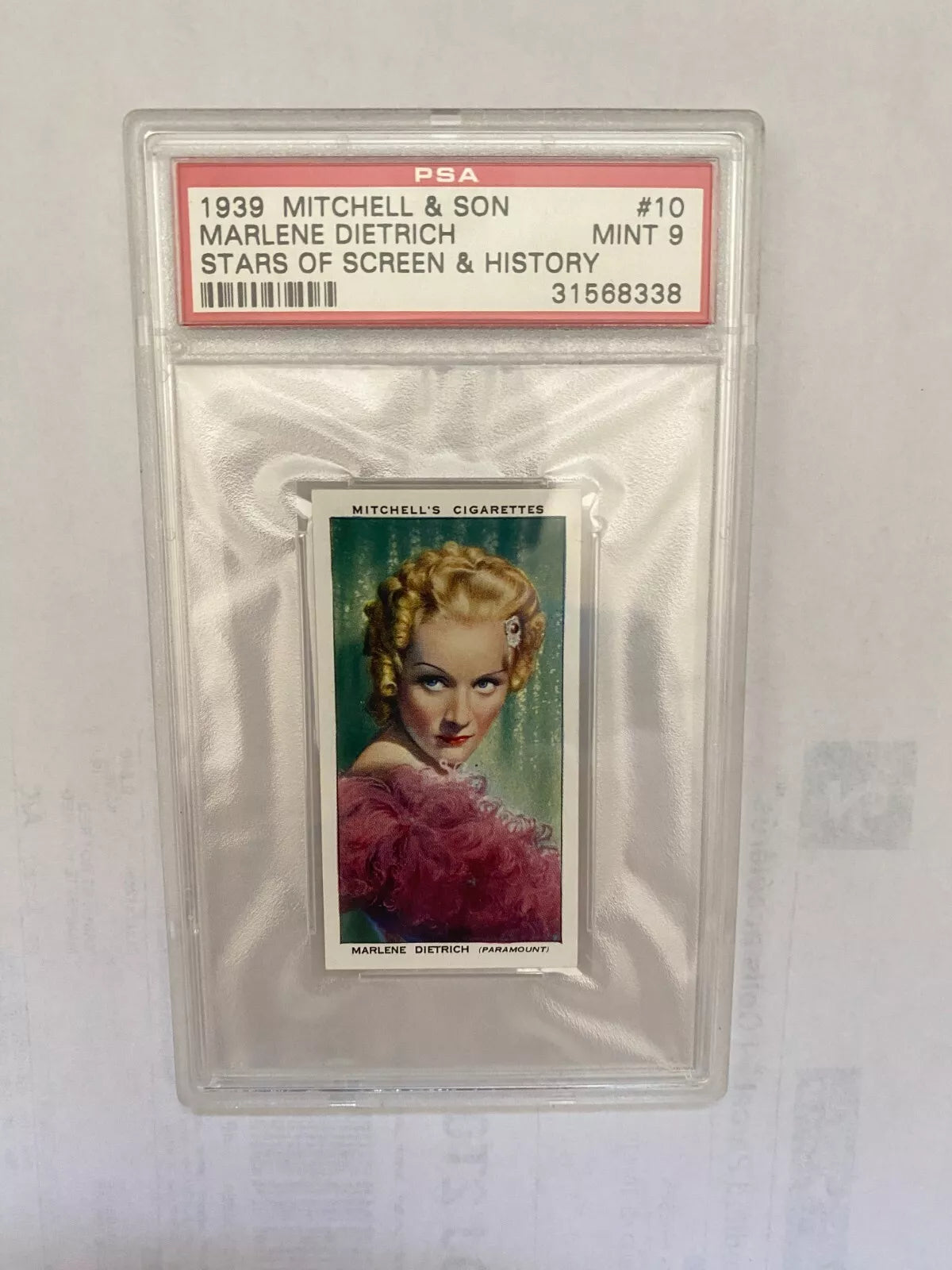 1939 Mitchell And Son Marlene Dietrich PSA 9 Card