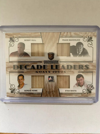 2017 ITG QUAD DECADE LEADERS #10/26 STICKWORK CARD. Gordie Howe........