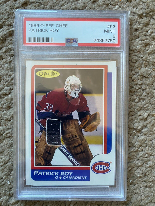 1986/7 OPC Patrick Roy PSA 9 Rookie Card