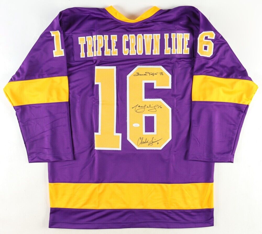 Marcel Dionne, Charlie Simmer, Dave Taylor signed Jersey. JSA Authenticated