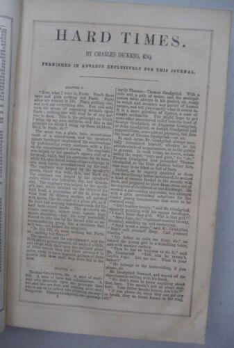 1st 1854 Charles Dickens Hard Times [entire- 20 Parts] HOUSEHOLD WORDS 600+p (NF+) - Niks And Knacks