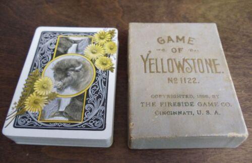 Antique GAME OF YELLOWSTONE 1898 Souvenir Deck, Playing Cards, No. 1122 FIRESIDE - Niks And Knacks