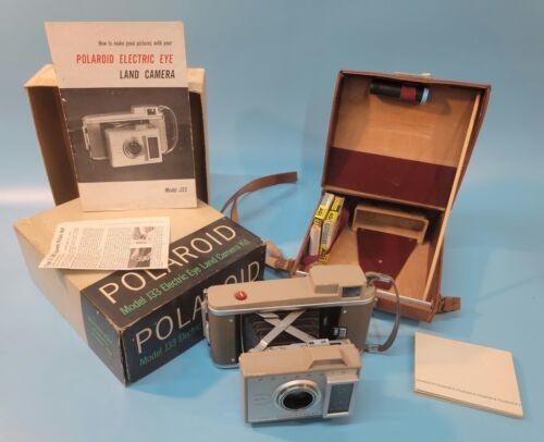 VTG Polaroid J33 Electric Eye Land Camera Original Box Leather Camera Case Flash - Niks And Knacks