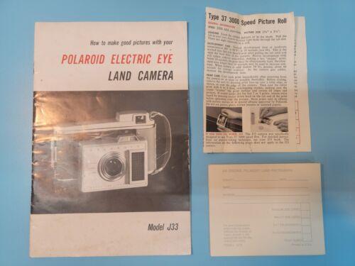 VTG Polaroid J33 Electric Eye Land Camera Original Box Leather Camera Case Flash - Niks And Knacks