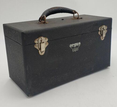 1940s Portable Black Argus 4 Inch Lensed Slide Projector Original Case - Niks And Knacks