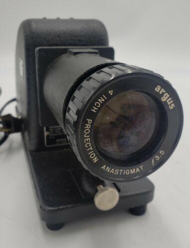 1940s Portable Black Argus 4 Inch Lensed Slide Projector Original Case - Niks And Knacks