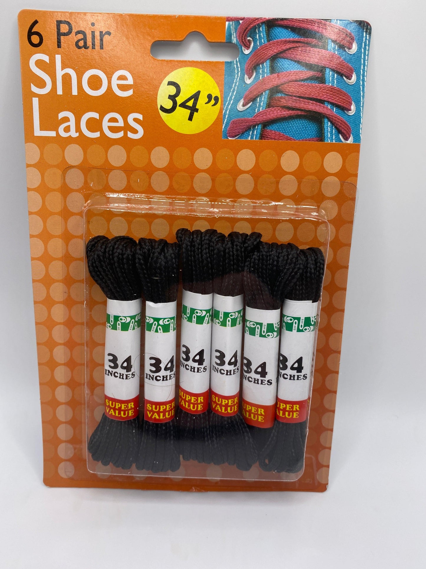 (72) Factory sealed 6 pair black shoelace sets - Niks And Knacks