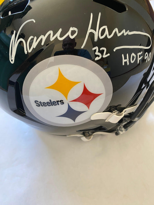 Franco Harris and John Stallworth Signed full size replica helmets - Niks And Knacks