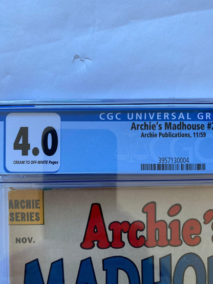 Archie's Madhouse #2 CGC 4.0, 1959 Graded Comic. - Niks And Knacks